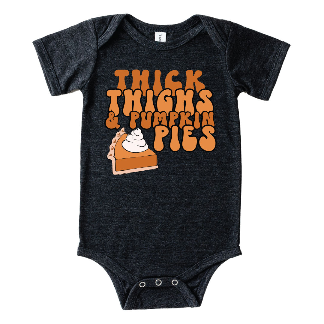 thick thighs graphic bodysuit for babies