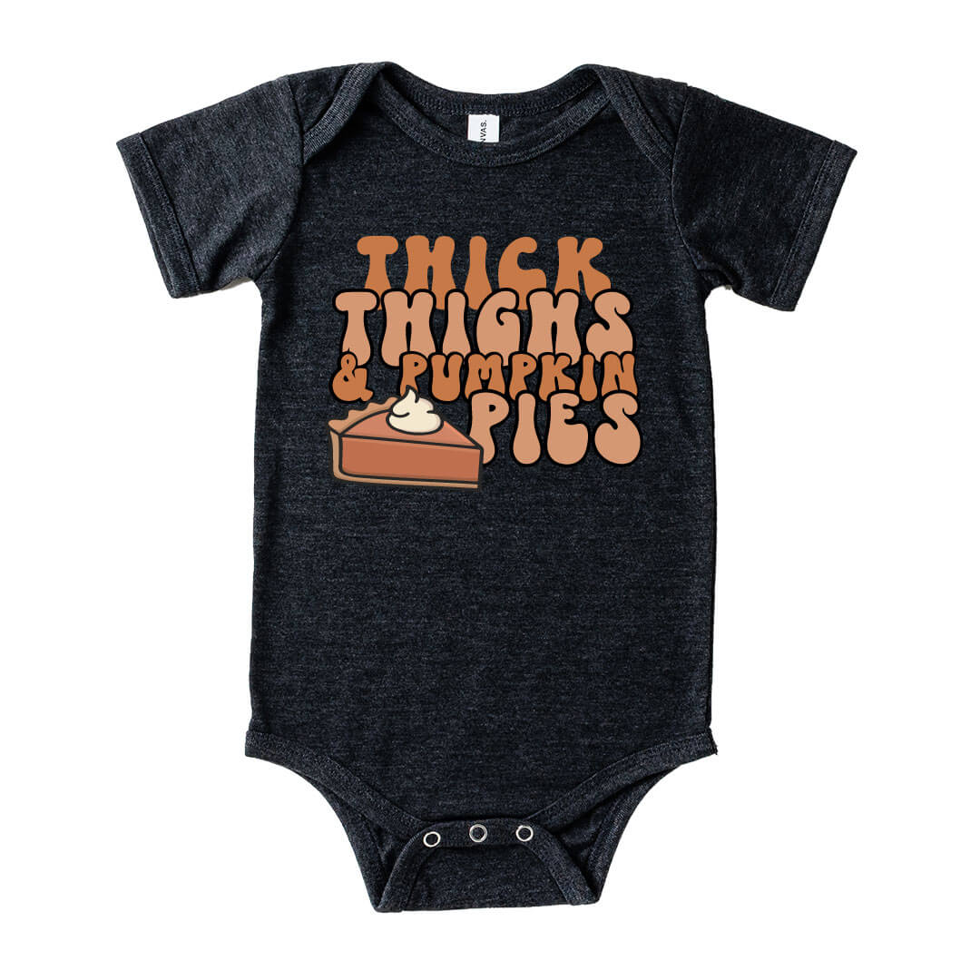 thick thighs thanksgiving onesie for babies 