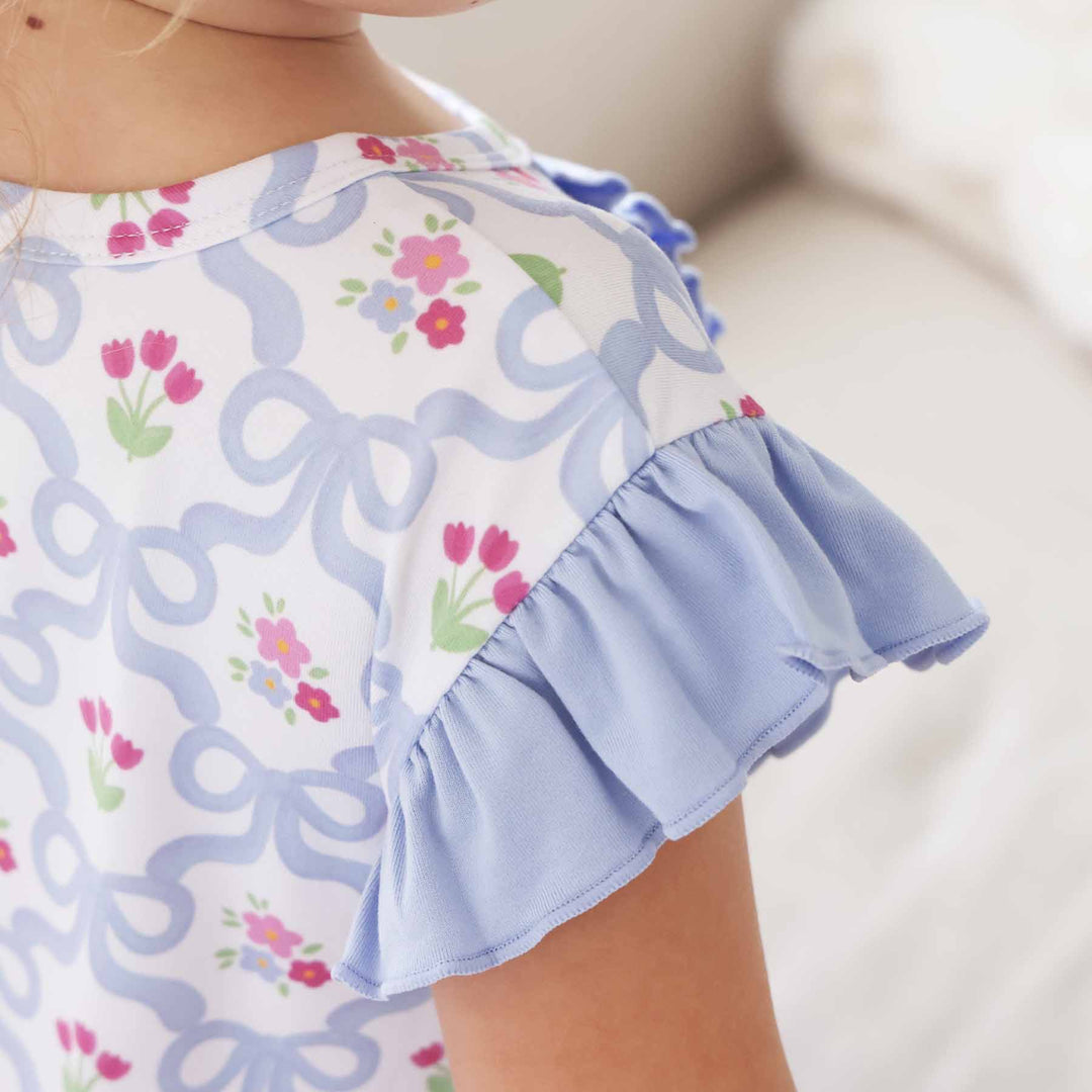 tied in tulips ruffle sleeve nightgown for girls 