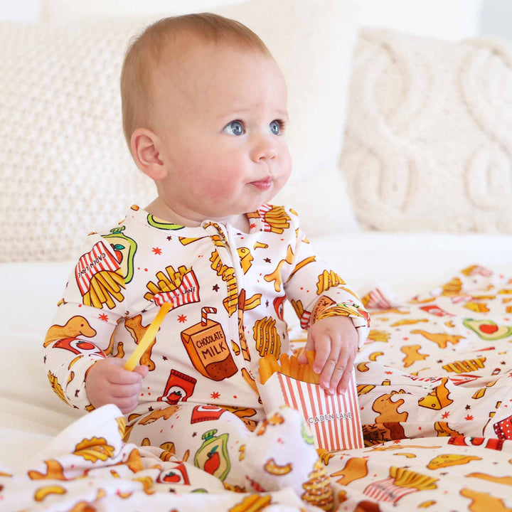 black friday exclusive print baby zipper footie 