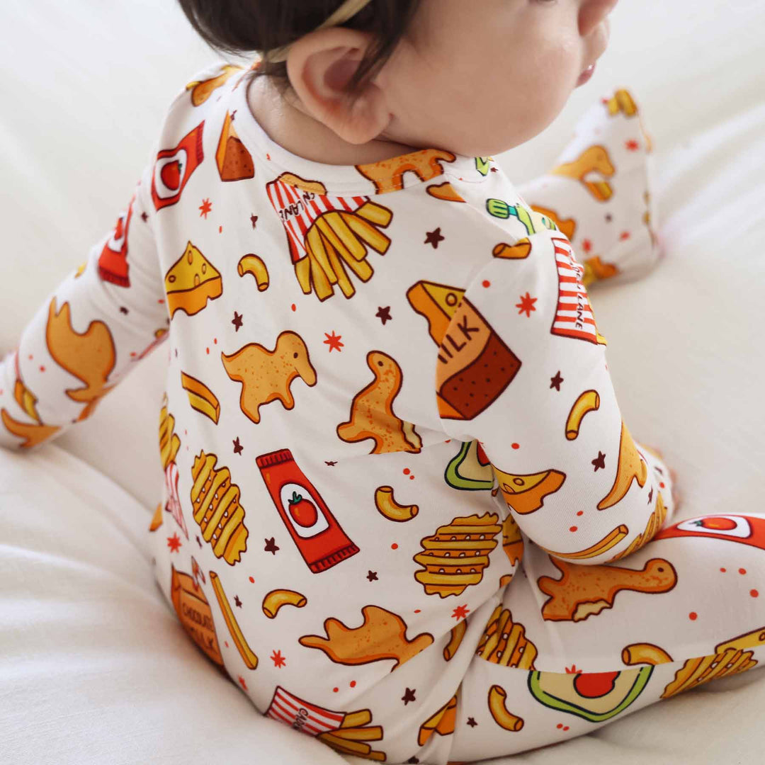 fast food themed baby zipper footie pajama 