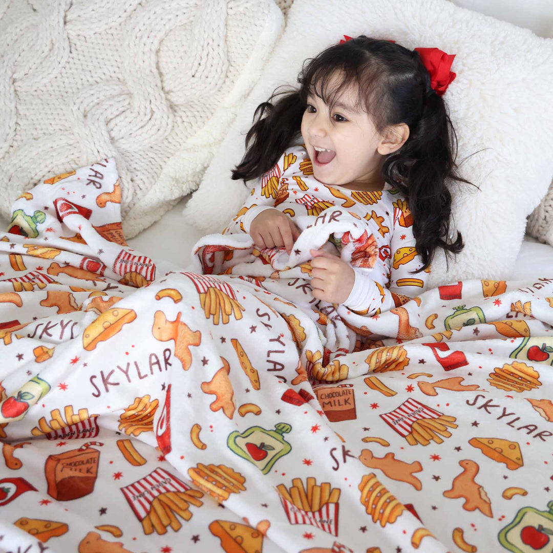 snack personalized blanket for kids 