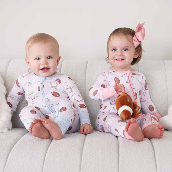 tiny touchdowns sibling matching pajamas