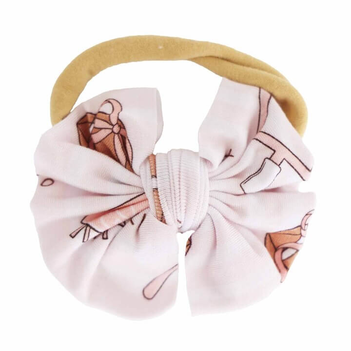 Tiny Touchdowns Knit Bow Headband | Pink