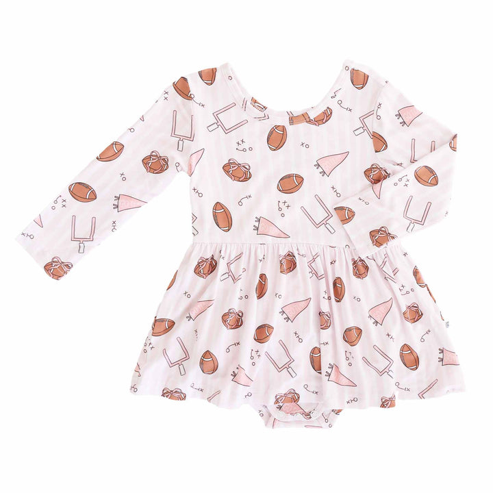tiny touchdowns baby bodysuit with long sleeves 