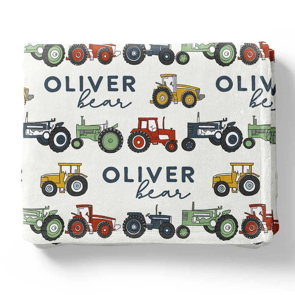 Tiny Tractors Personalized Toddler Blanket | Caden Lane