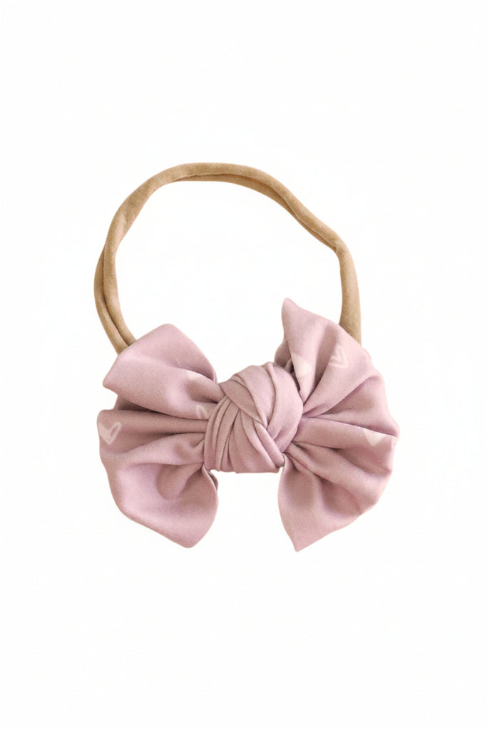 Tiny Hearts Knit Bow Headband