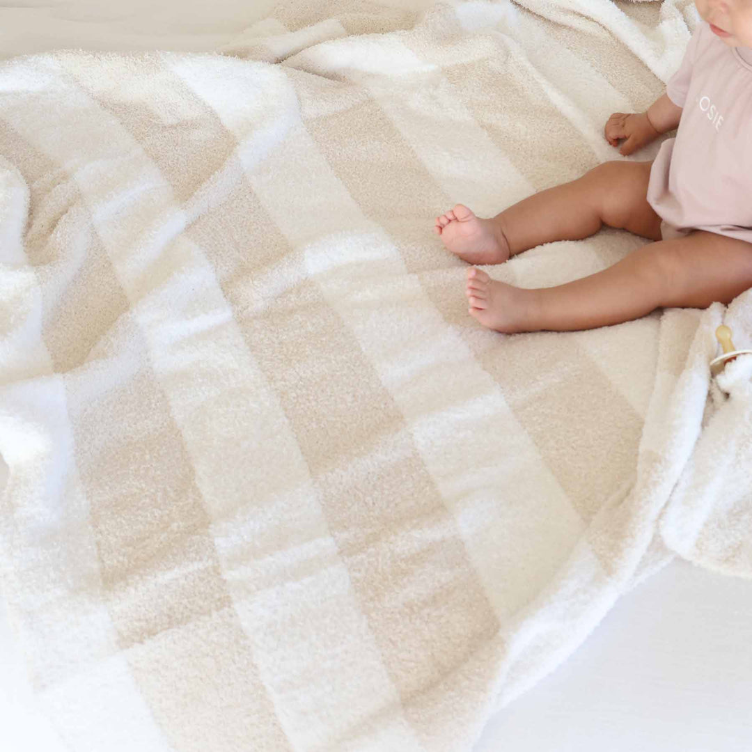 neutral stripe blanket in baby, toddler and throw size 
