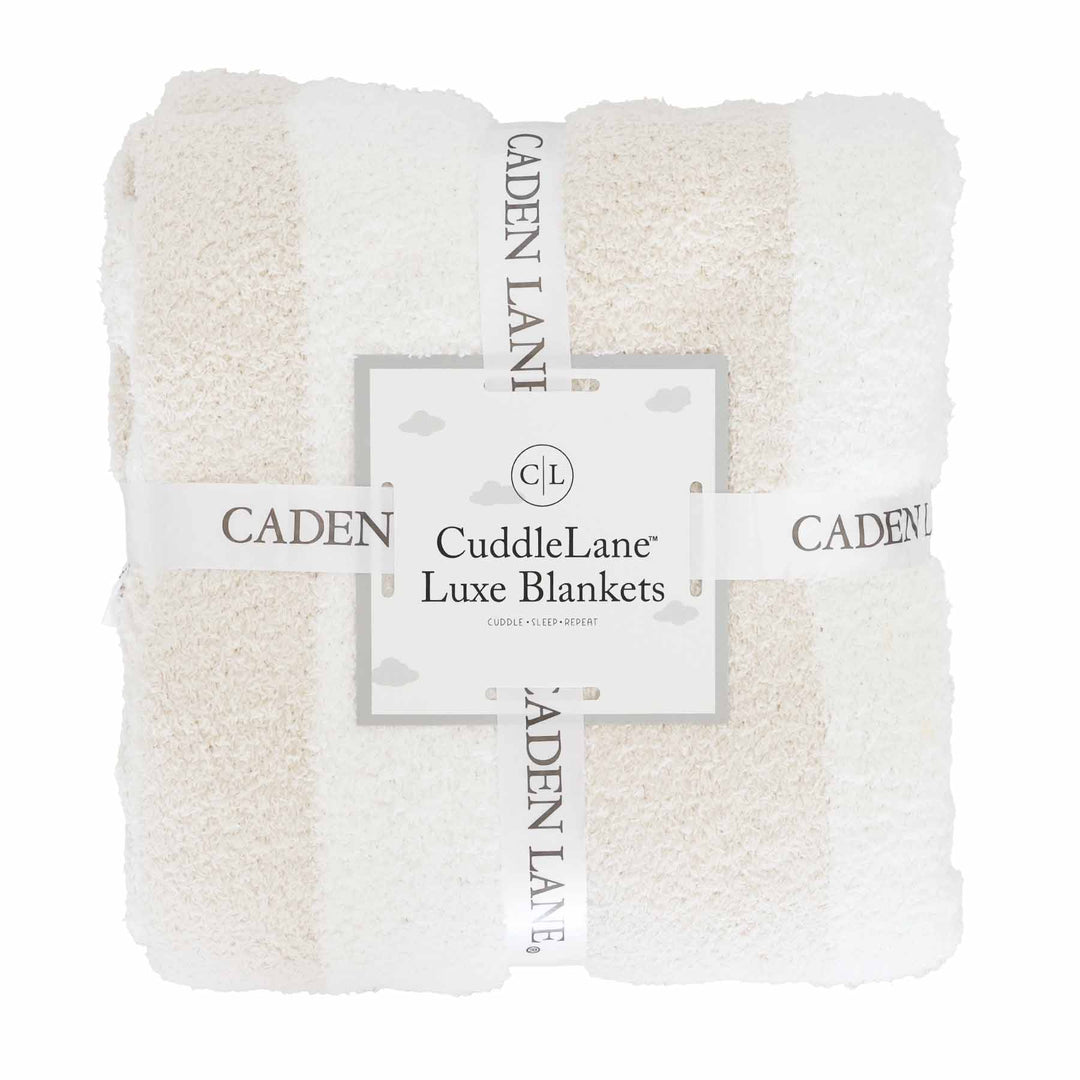 tan and white stripe cuddlelane microfiber blanket 