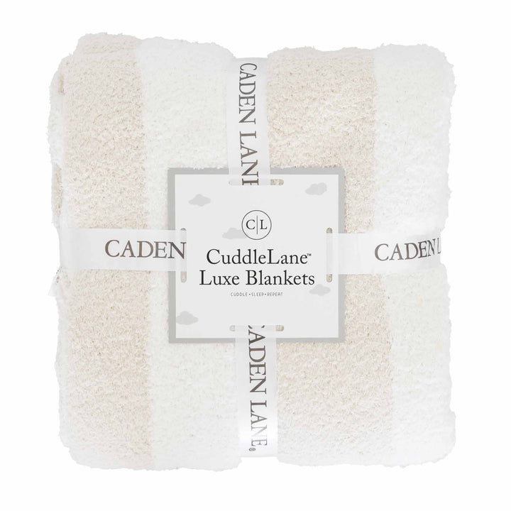 tan and white stripe cuddlelane microfiber blanket 