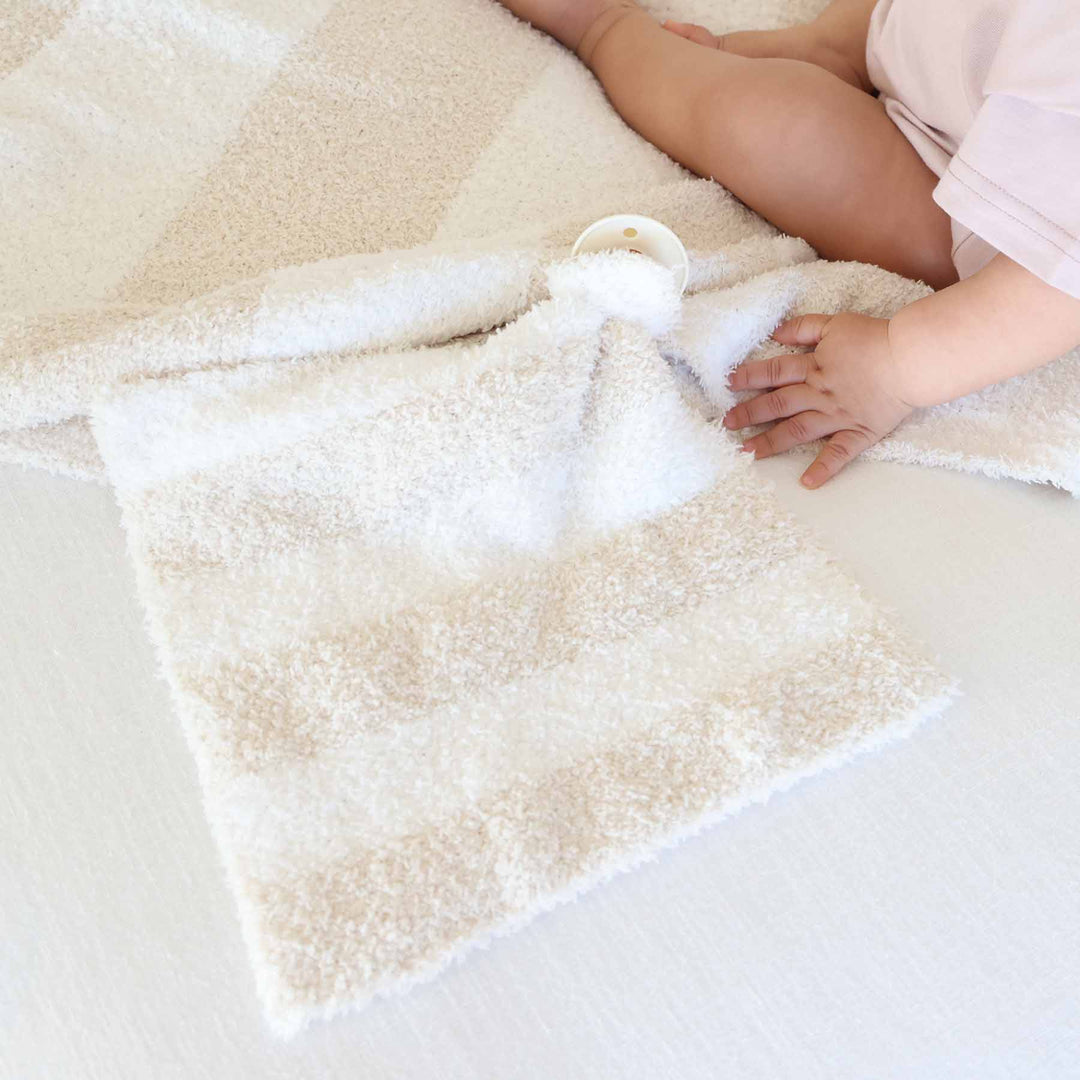 toffee stripe cuddlelane luxe lovey for babies and toddlers 