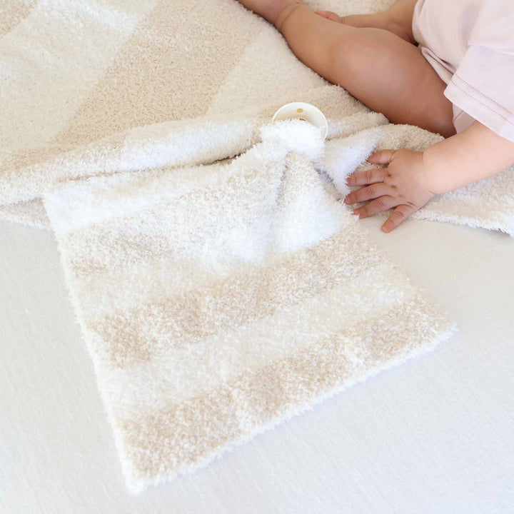 toffee stripe cuddlelane luxe lovey for babies and toddlers 