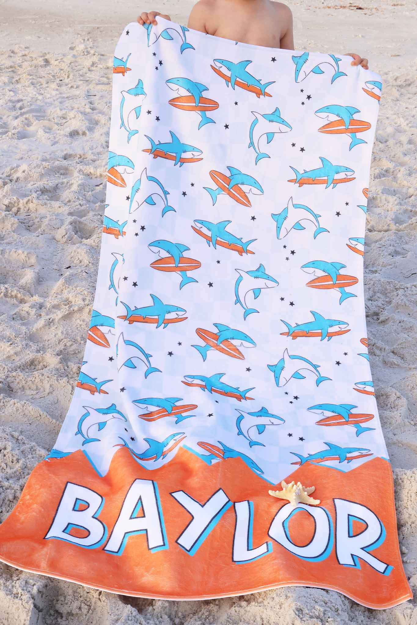 Totally Jawsome Personalized Kids Beach Towel