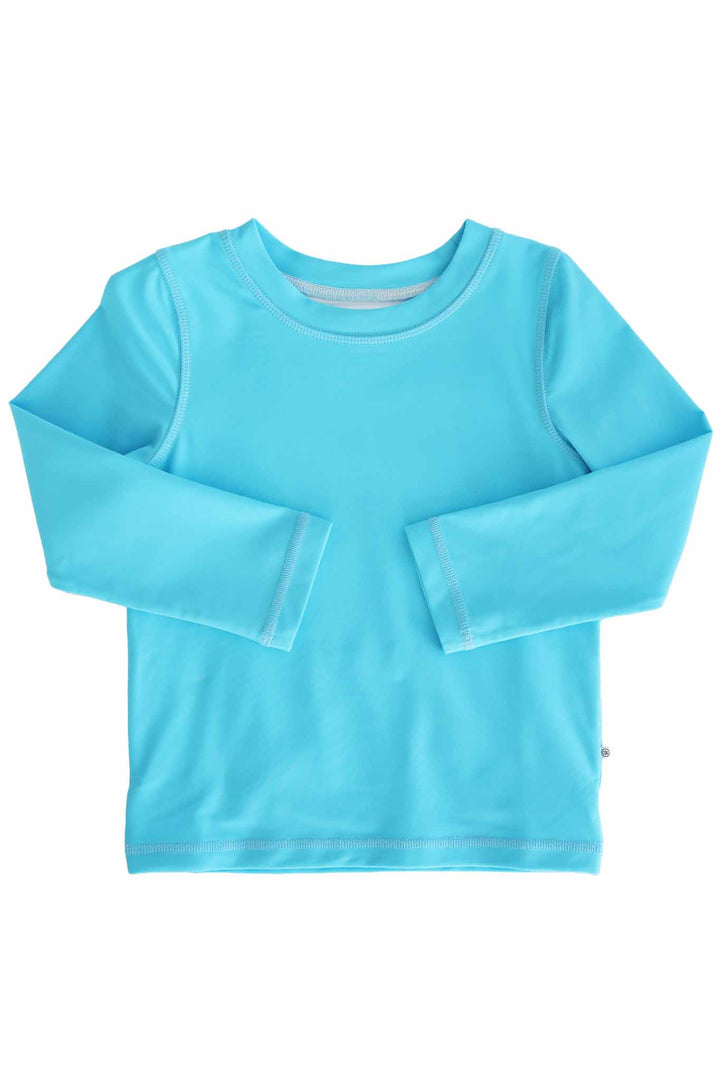 sharking blue upf 50+ long sleeve rash guard shirt 