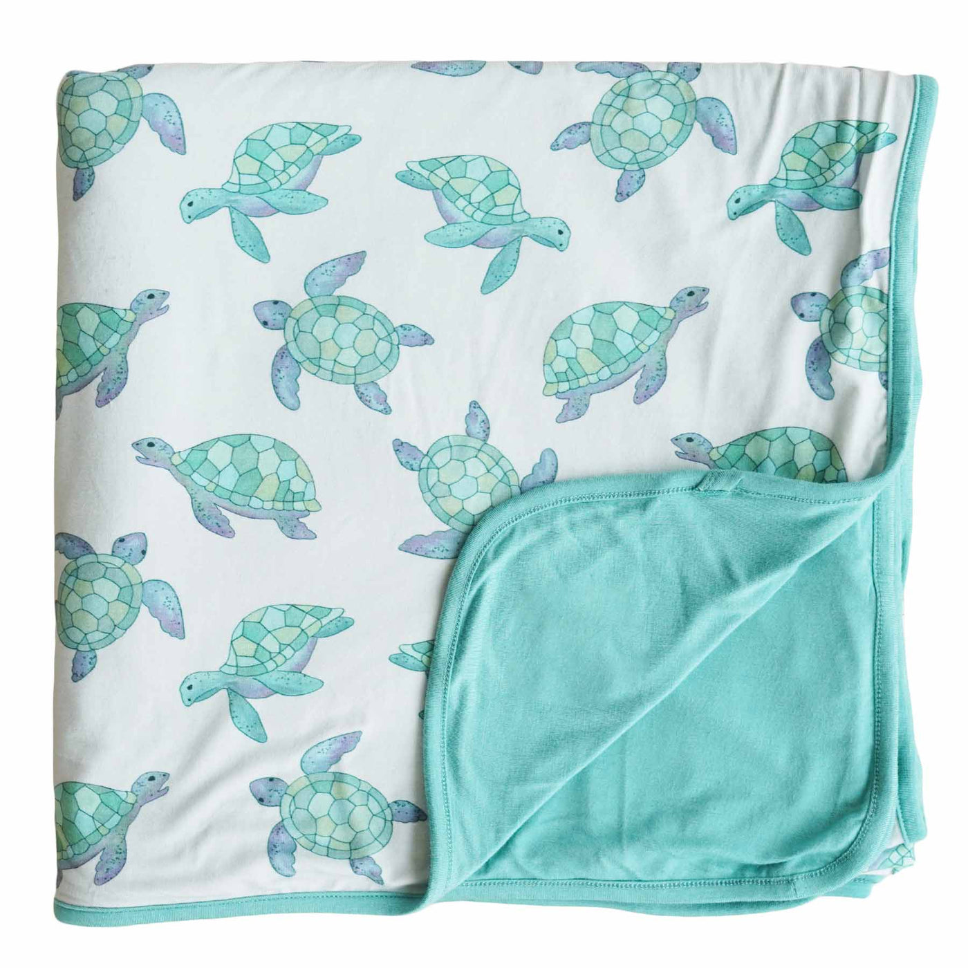 double sided bamboo blanket for kids with turtles 
