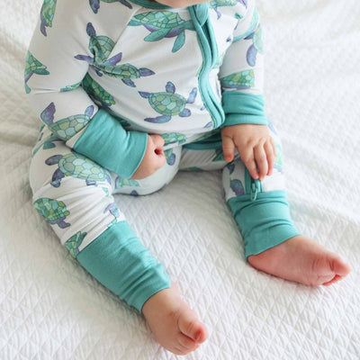 totally turtles pajama romper for toddlers 