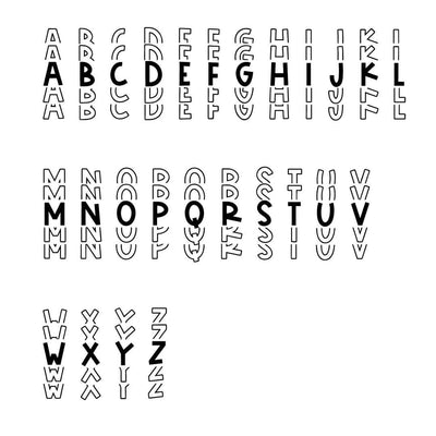 gradient block font