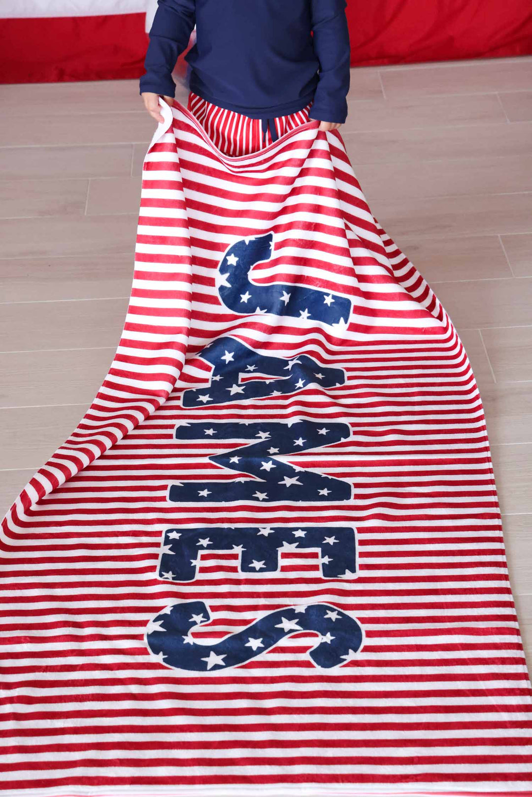 personalized 4th of july beach towel for kids 