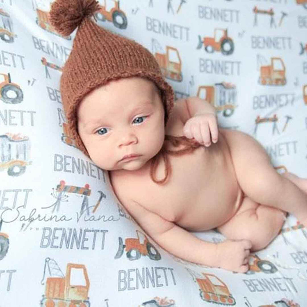Little Digger Personalized Name Swaddle