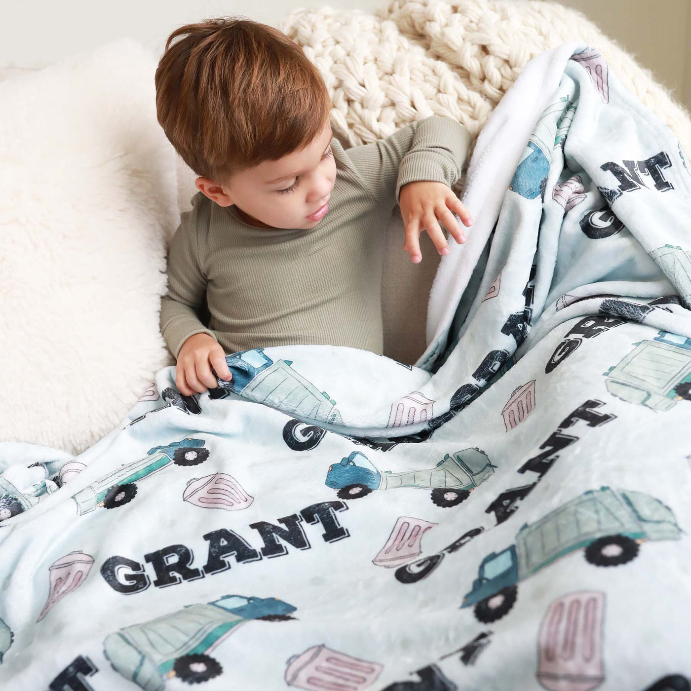 trash day personalized blanket for kids 