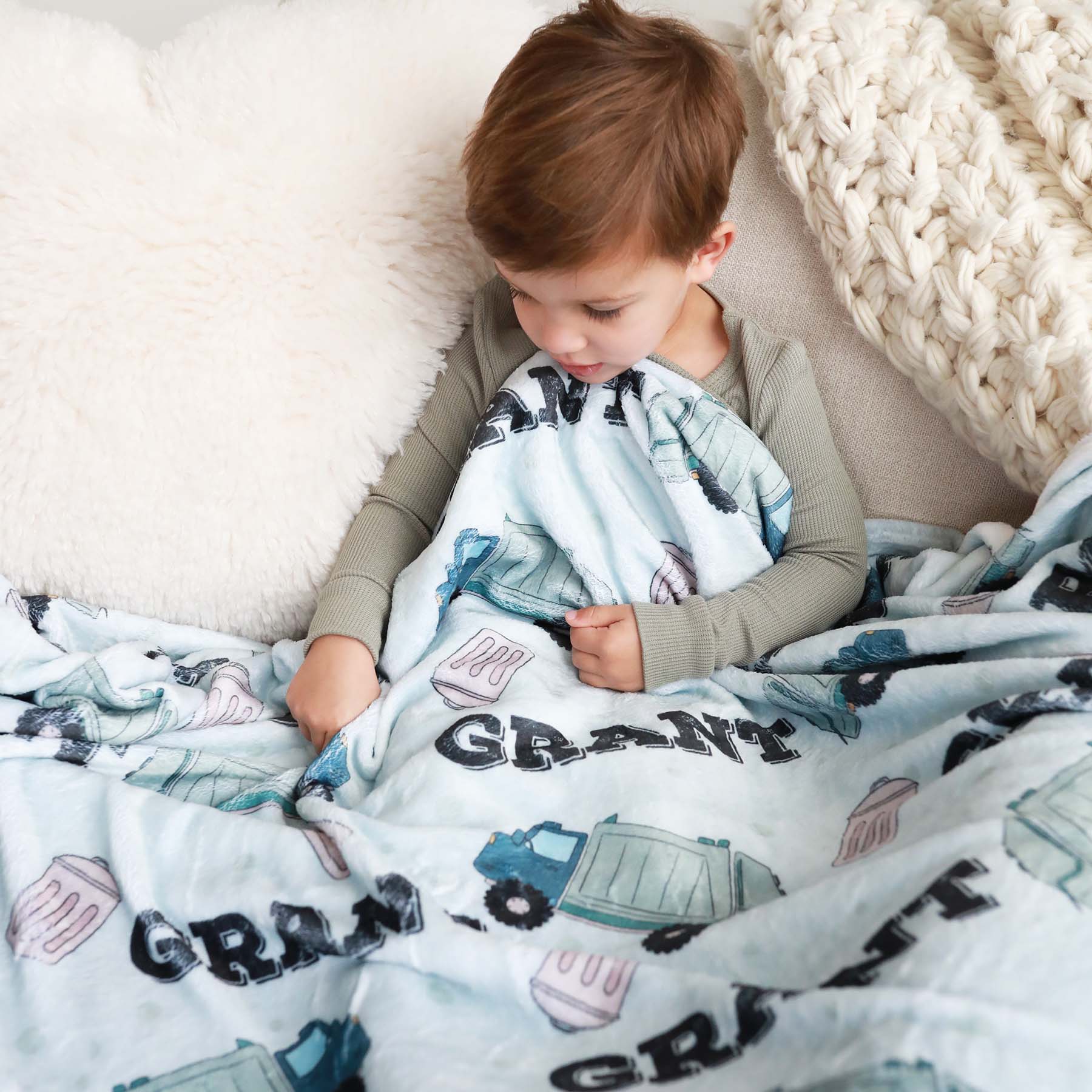 Personalized offers Trash Truck Blanket