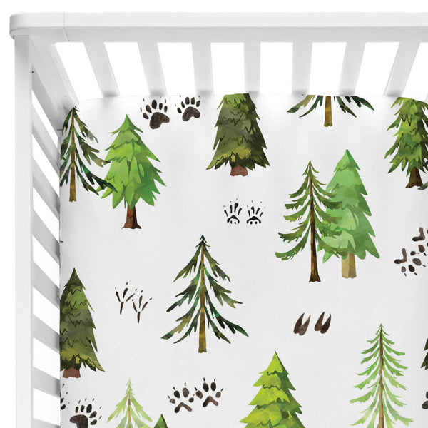 Caden Lane Crib Sheet Woodland Trees