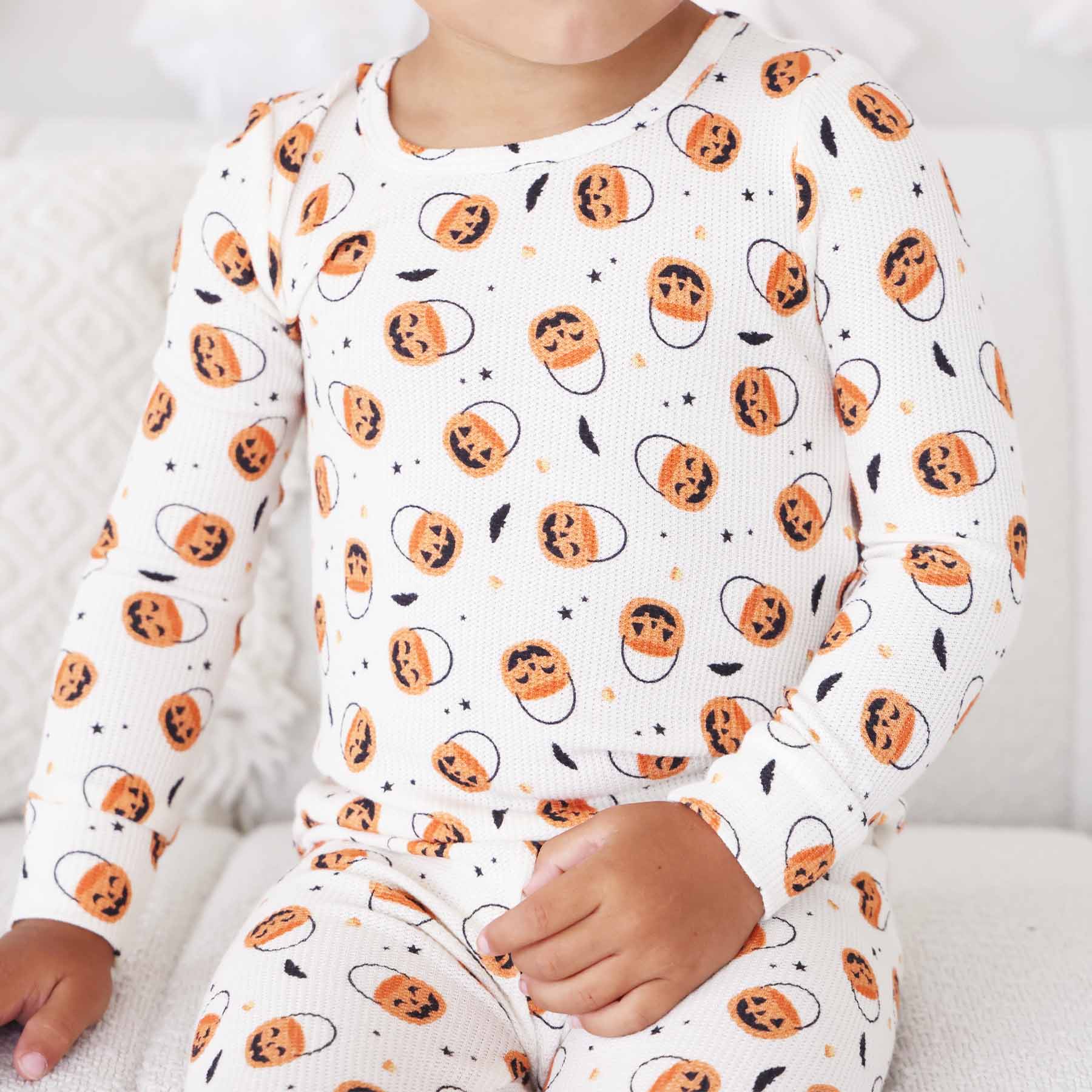 Trick or Treat Bamboo Waffle Two Piece Pajama Set