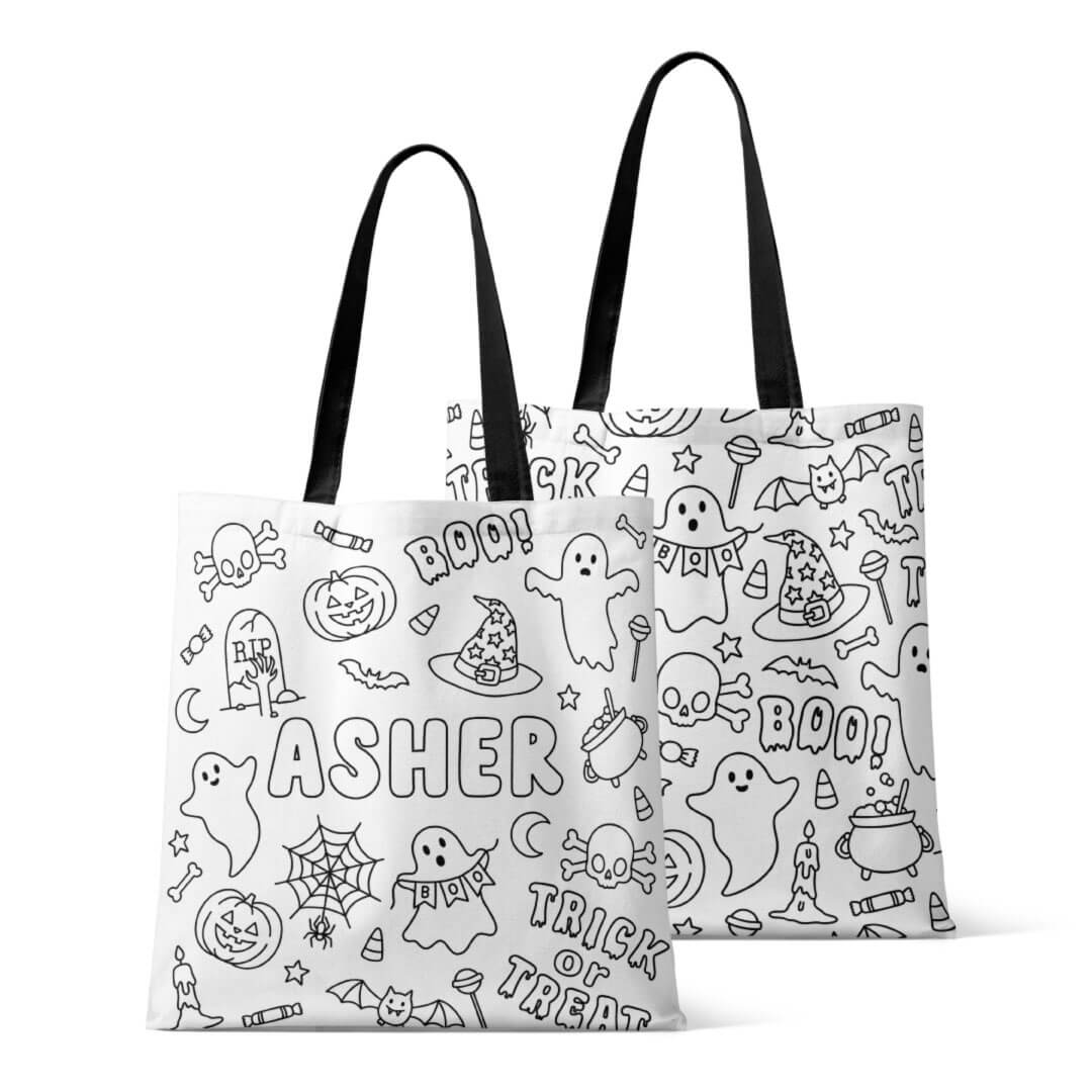 halloween colorable tote nag for kids 