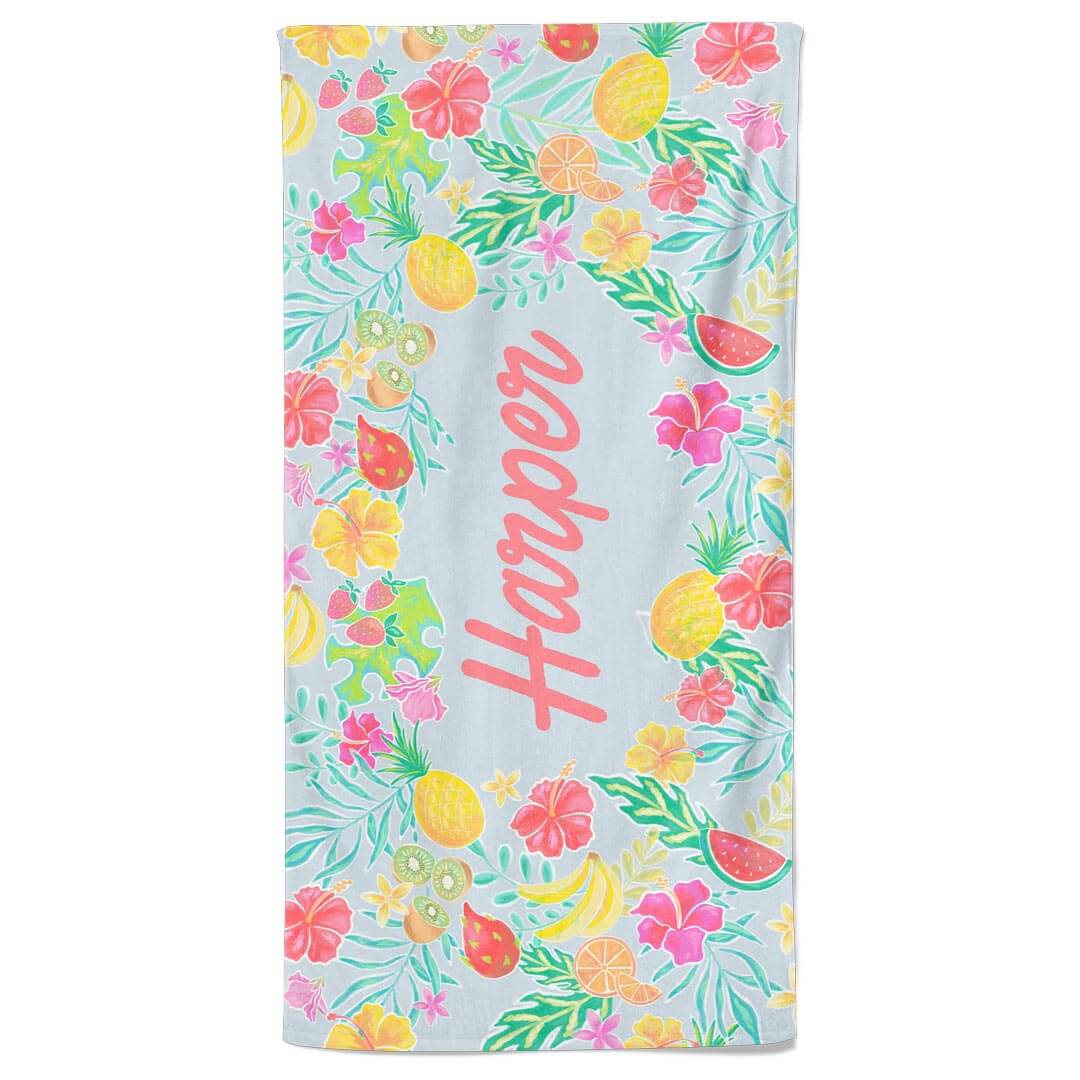 Tropical Paradise Personalized Kids Beach Towel | Caden Lane