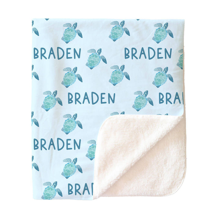 Tropical Turtles Personalized Kids Blanket