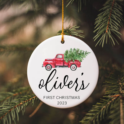 personalized ceramic christmas ornament truck 