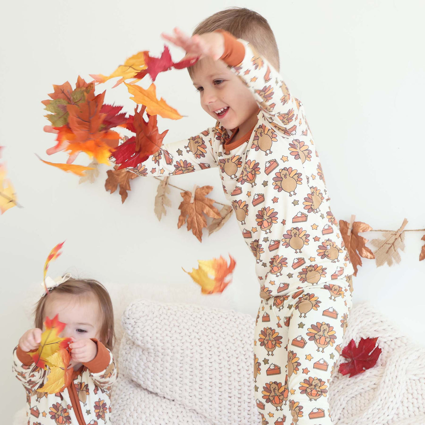 turkey time thanksgiving pajamas for kids