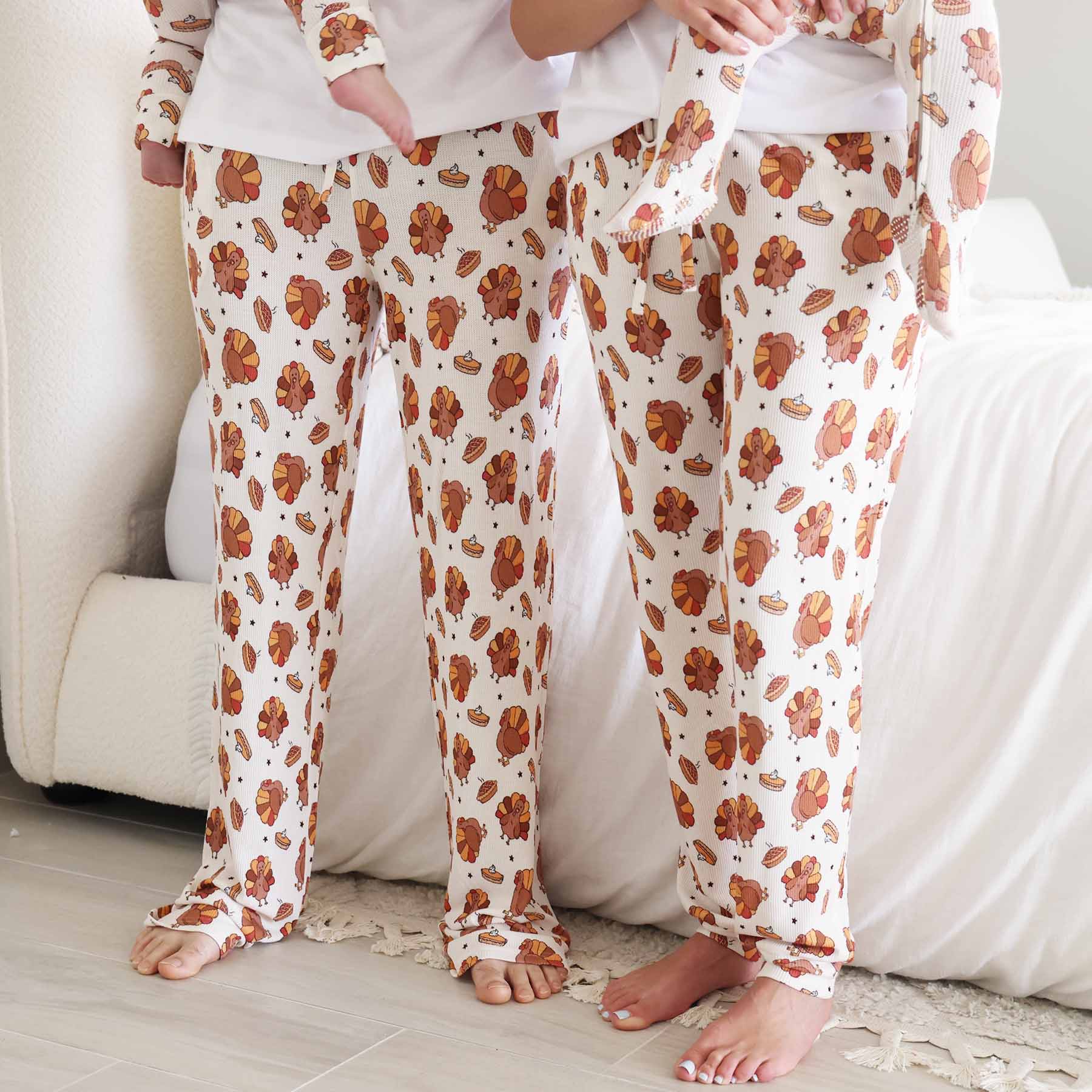 Turkey Treats Bamboo Waffle Unisex Adult Pajama Pants