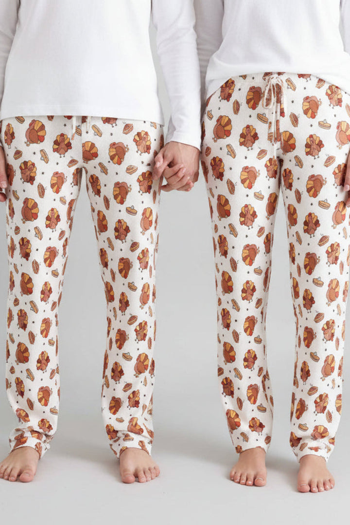 Caden Lane turkey treats adult unisex thanksgiving pajama pants 