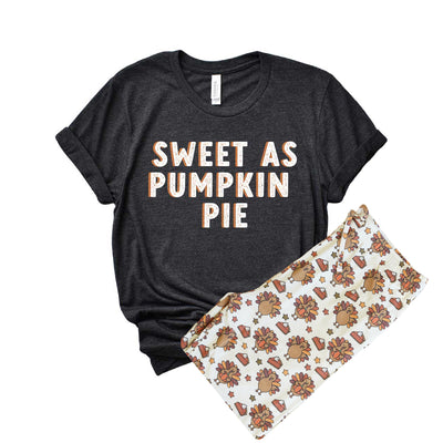 sweet as pumpkin pie graphic tee for adults 