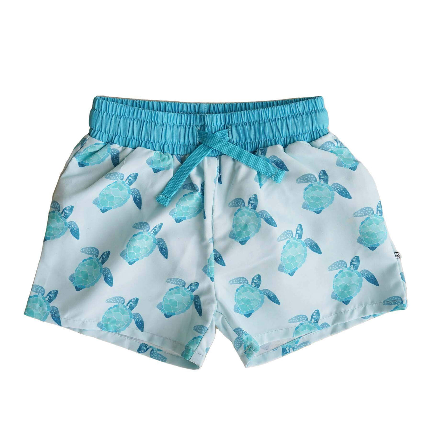tropical turtles blue boy's swim trunks 