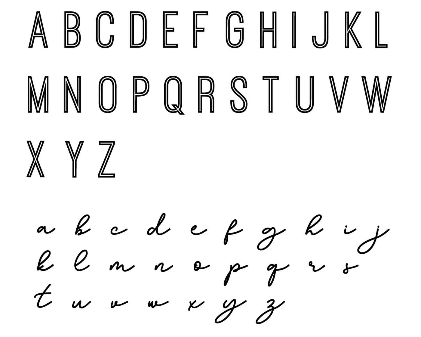 twin outline font 