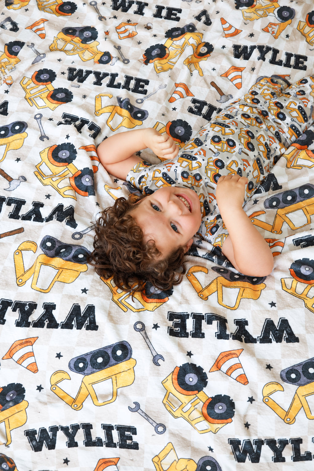 Under Construction Personalized Kids Blanket