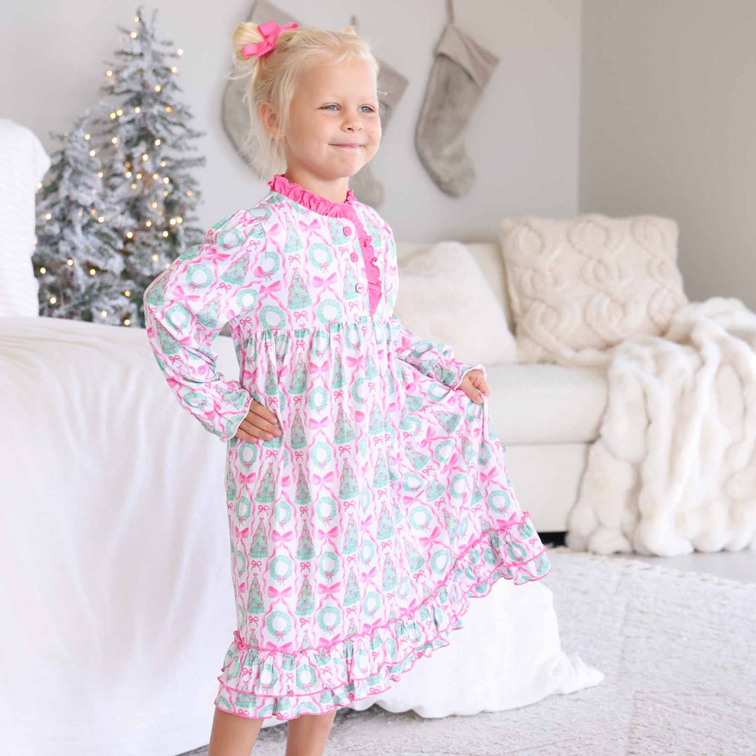 under the tree christmas nightgown for kids 