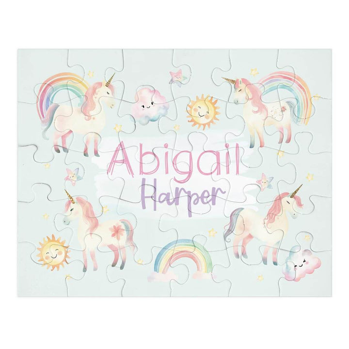 unicorn personalized 30 piece puzzle for kids 