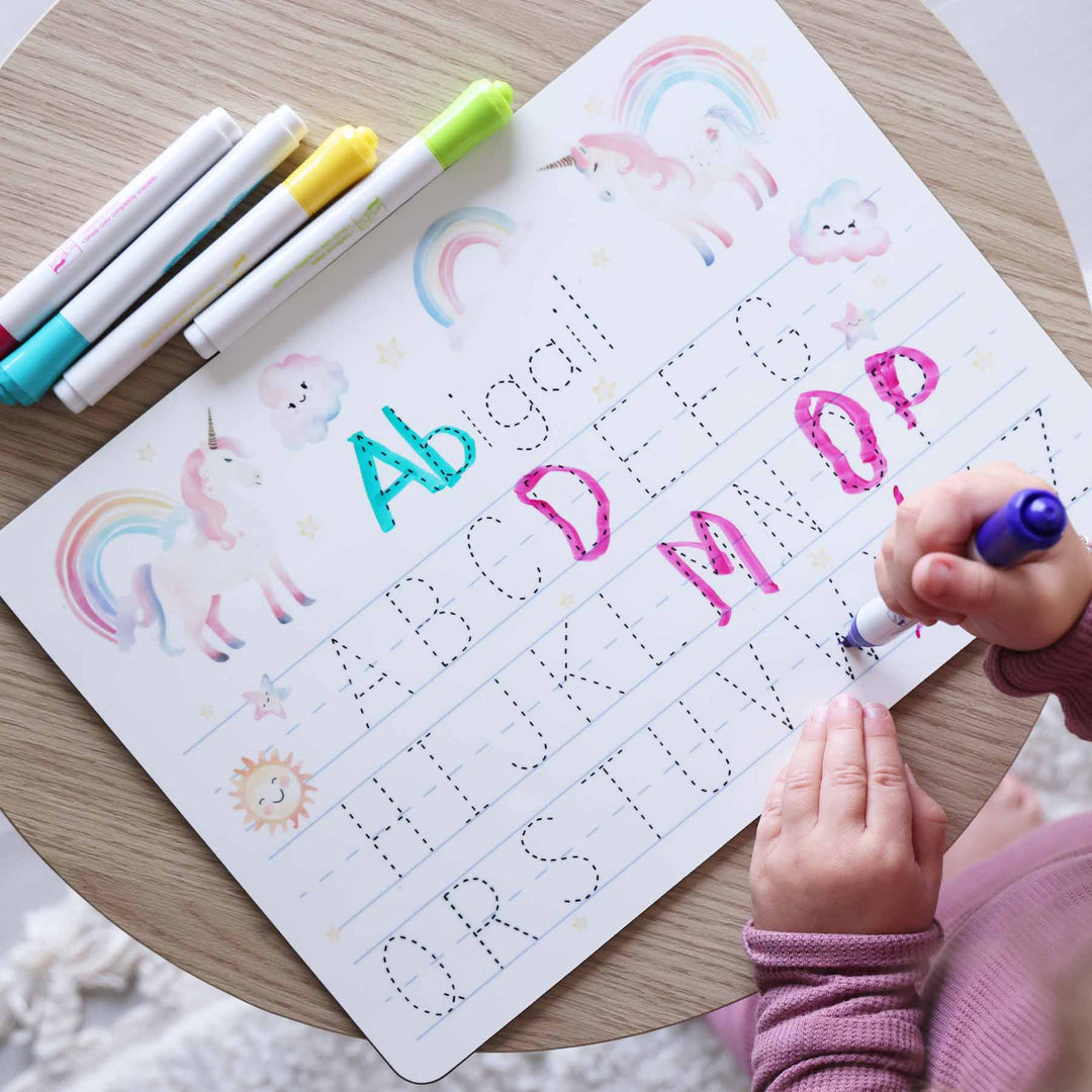 unicorn personalized whiteboard for kids 