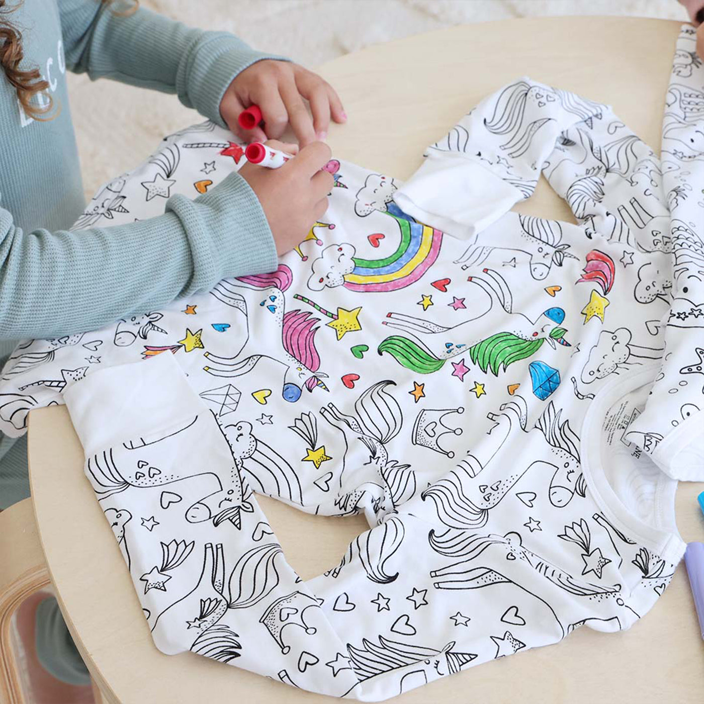 two piece pajamas for kids unicorn themed