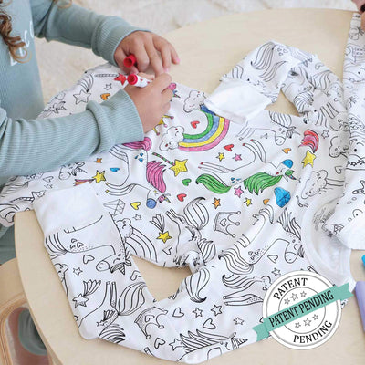 two piece pajamas for kids unicorn themed