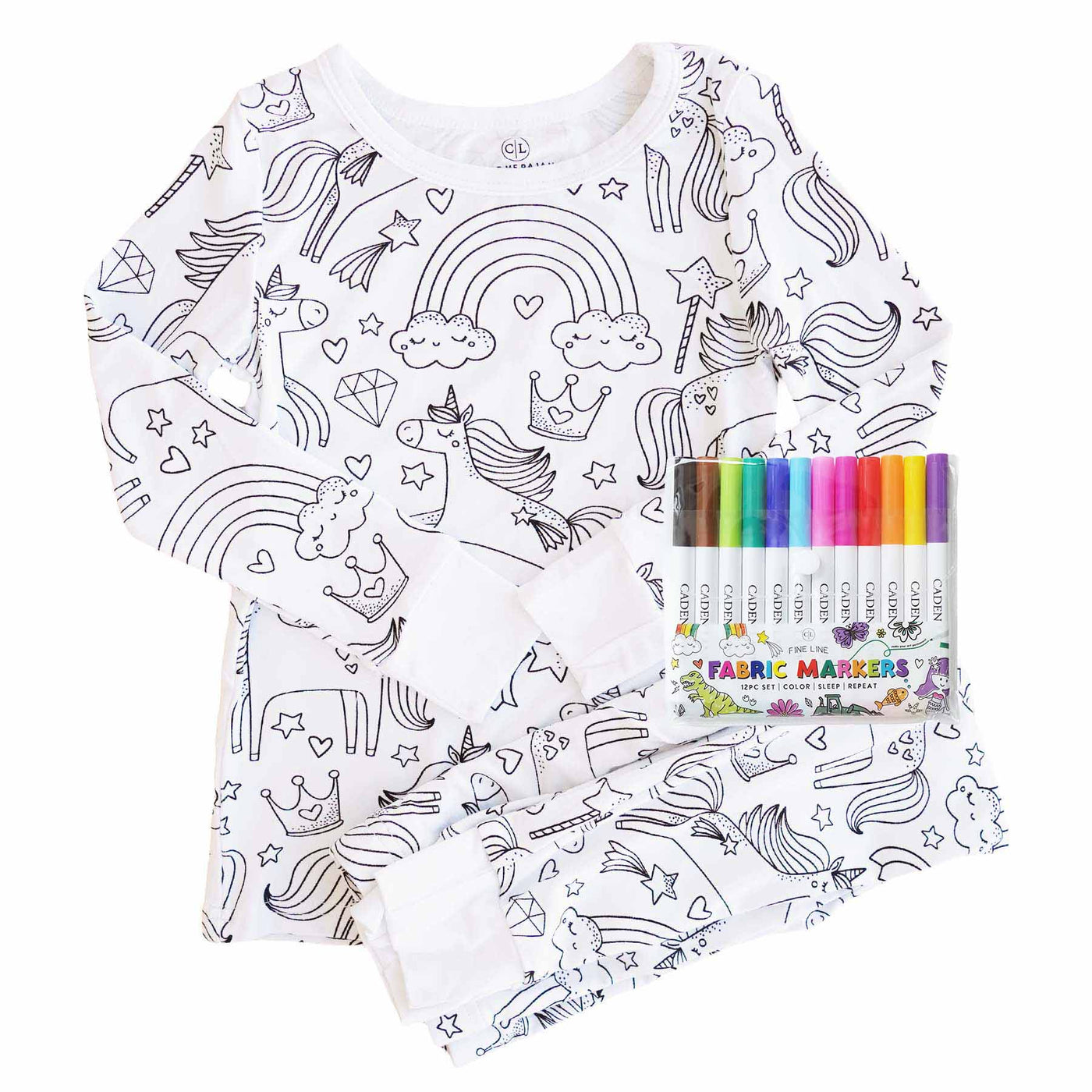 unicorn colorable pajamas for kids