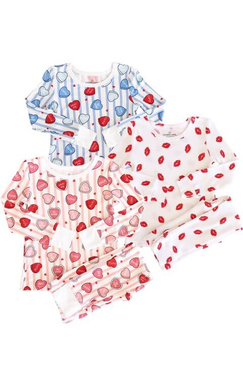 valentine's day two piece pajama sets