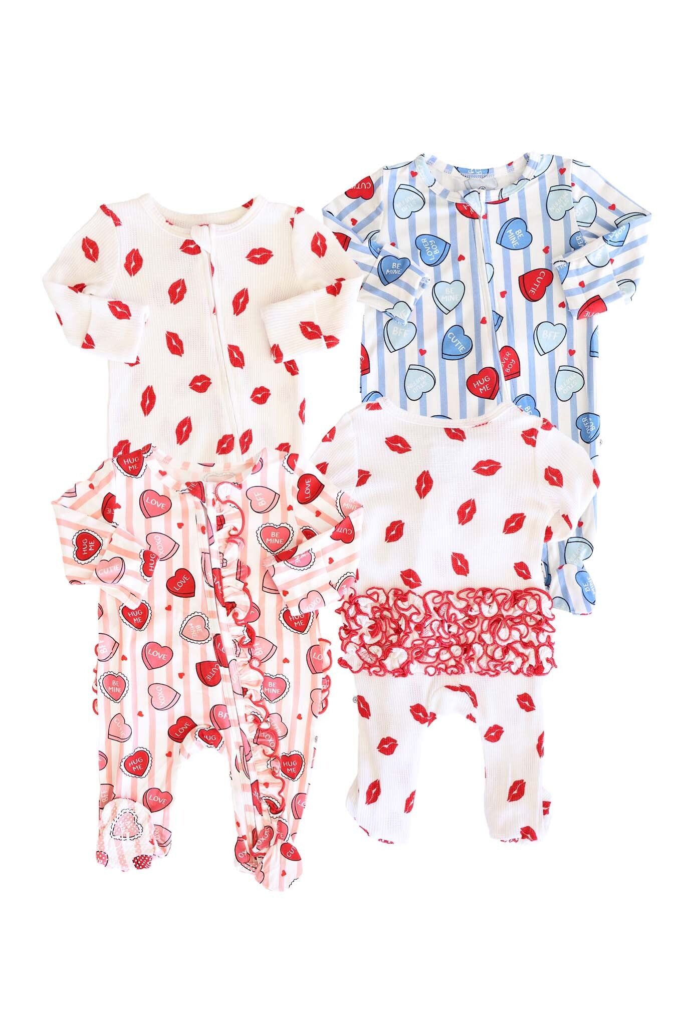 Valentine's Day Zipper Footies