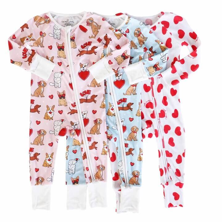 Valentine's Day Convertible Zip Rompers