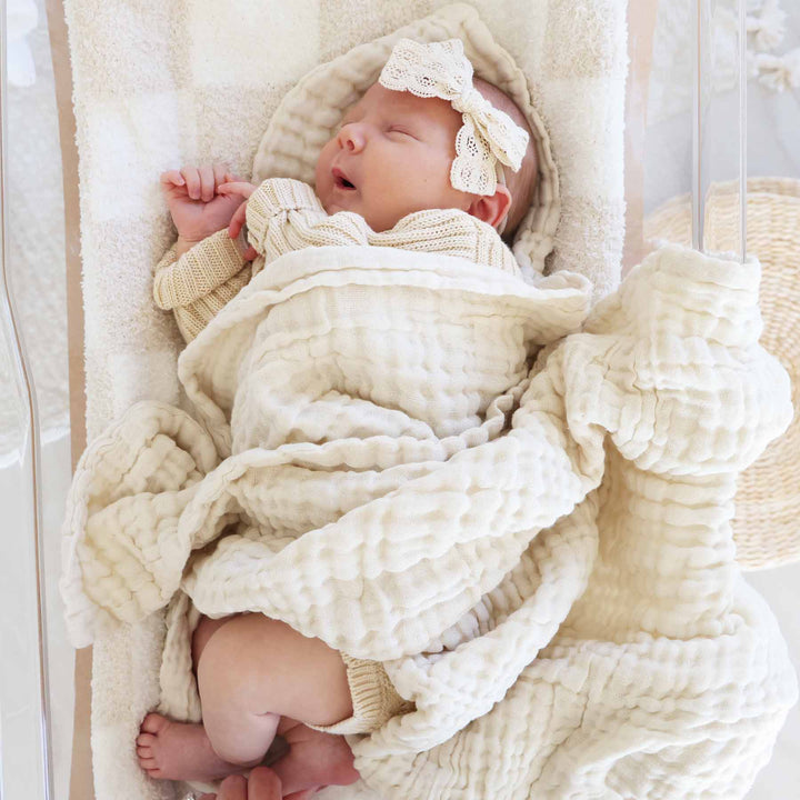 light tan gauze swaddle for babies