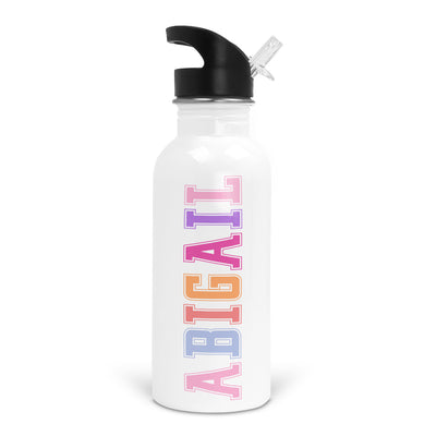 girl varsity personalized kids water bottle