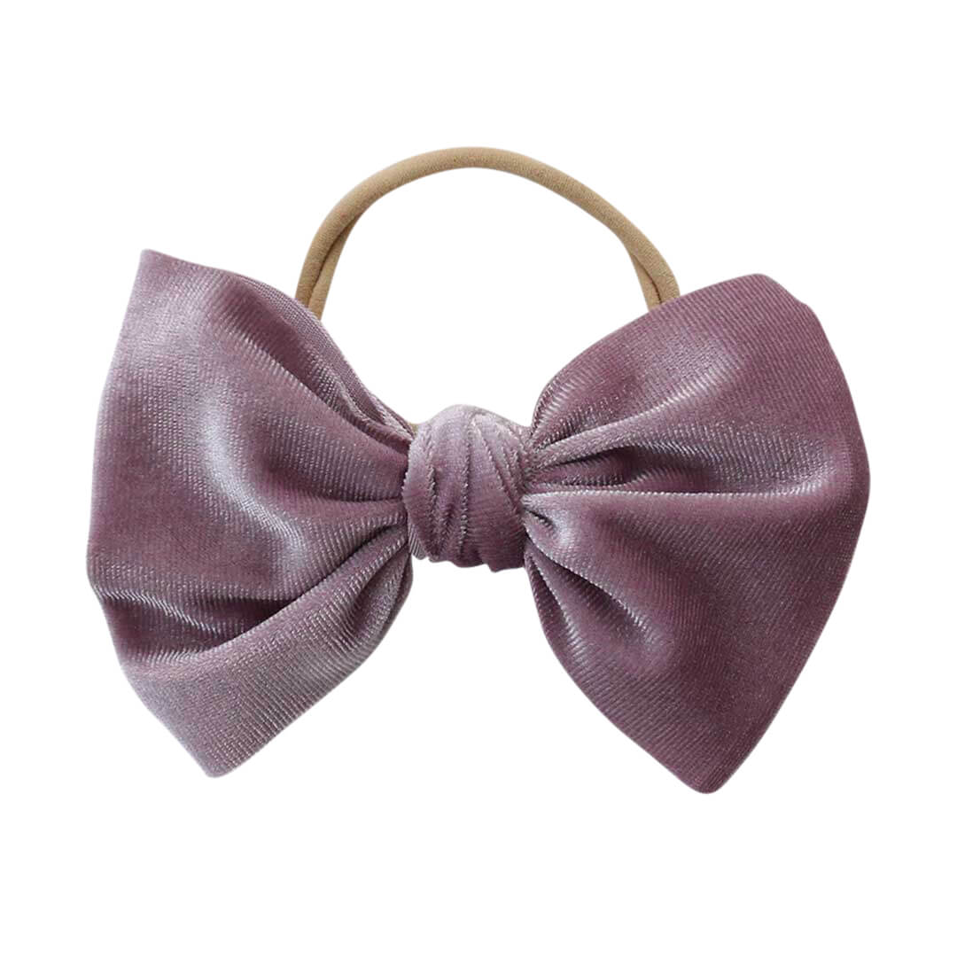 lilac velvet bow headband 